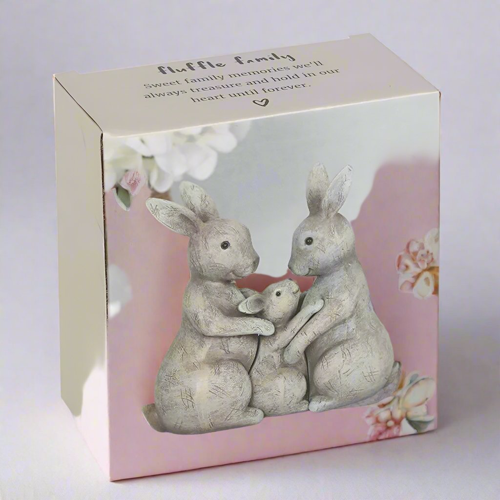 fluffle bunnies three bunny ornament box