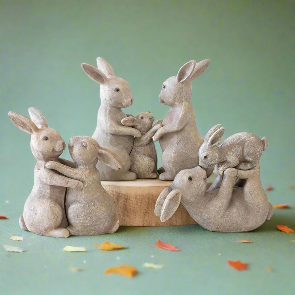 other ornaments in the fluffle bunny range, playing and hugging